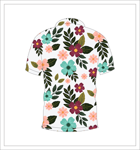 เสื้อโปโลผู้ชายสีขาวพิมพ์ลายดอกไม้หลากสีแขนสั้นลำลองแฟชั่นฤดูร้อนเสื้อโปโลกอล์ฟ - Product Image 5