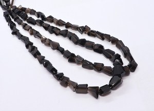 ลูกปัดควอตซ์สโมคกี้ทรงหยดน้ำเจียระไนด้วยเลเซอร์ขนาด 8-12 มม. ลูกปัดพลอยควอตซ์สโมคกี้ขัดเงา ลูกปัดควอตซ์สโมคกี้ทรงหยดน้ำแบบหลวม - Product Image 5