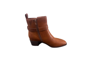 Bottines en cuir véritable marron avec boucle à la cheville, talon carré, soutien de la voûte plantaire, semelle extérieure en caoutchouc légère et antidérapante, pour l'automne - Product Image 4
