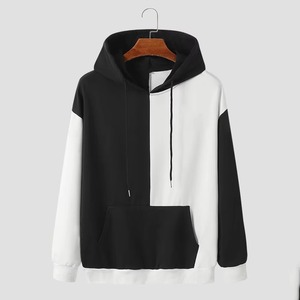Sudadera con Capucha Unisex Oversize con Bloques de Color, Bordado y Estampado Personalizado, Manga Larga Casual, Bolsillo Canguro, 100% Algodón - Product Image 1