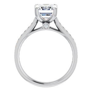 Moissanite <b>Emerald</b> Cut Prong Set 925 Sterling <b>Silver</b> Gold Plated Luxury Solitaire Engagement Wedding <b>Ring</b> for Women's 4 Gram - Product Image 4