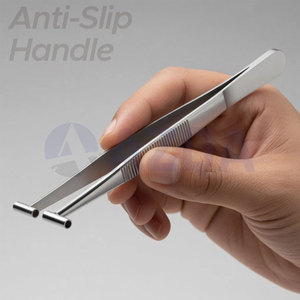 Stainless Steel AZ-ST-03 5 Inch Septum Tweezers & <b>Pick</b>-<b>Up</b> <b>Tools</b> with 2.5mm Inner Hole for Professional Body Piercing - Product Image 4