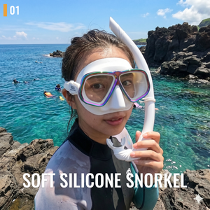 Tuba pliable en silicone souple avec étui de rangement portable, équipement de plongée sous-marine, embout buccal en silicone de qualité alimentaire, OEM ODM, logo personnalisé - Product Image 2