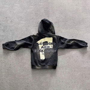 Sweat à capuche unisexe surdimensionné à fermeture éclair avec logo personnalisé imprimé, coupe ample, en molleton de coton épais 400 GSM avec épaules tombantes - Product Image 4