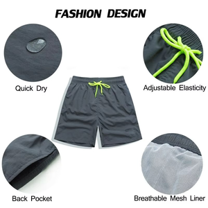 Summer Elastic Waist Custom Logo <b>Mens</b> Swim Shorts Running Nylon 100% Polyester Swim <b>Trunks</b> Mesh Beach Shorts for <b>Men</b> - Product Image 5