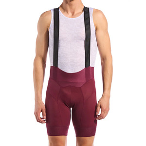 Cuissard de cyclisme pour homme bordeaux avec bande blanche, respirant et performant - Product Image 1