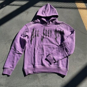 Ensemble de survêtement de jogging en molleton épais délavé à l'acide pour l'hiver, style streetwear, avec pantalon de survêtement évasé et fermeture éclair intégrale, pour lavage par pulvérisation - Product Image 5