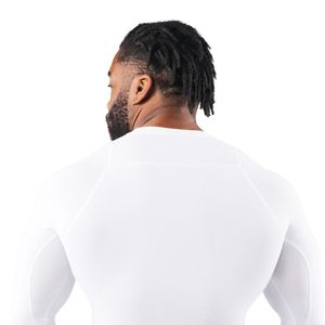 Camiseta Deportiva de Compresión de Manga Larga Blanca para Hombre, Ligera, Ropa Deportiva para Entrenamiento y Running - Product Image 3