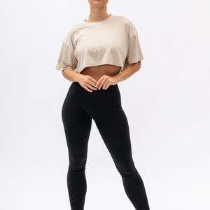 Camiseta Corta de Yoga con Cuello Redondo y Manga Corta, 100% Algodón Estampado - Product Image 4