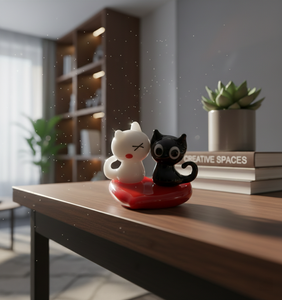 Decoración de Pareja de Gatos de Cristal Hecha a Mano, Bonito Pisapapeles de Animales de Cristal, Regalo Decorativo para el Hogar, Oficina o Salpicadero del Coche - Product Image 4