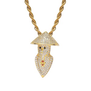 Nouvel Arrivage en Gros : Pendentif Hiphop Bling Plaqué Or 18 carats avec Zircons et Logo Personnalisé - Product Image 2