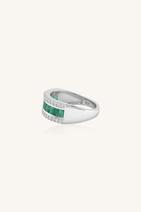 Anillo de Esmeralda y Diamantes en Plata de Ley 92.5 KLSR-11746 - Product Image 2