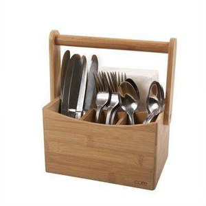 Multipurpose Durable Wooden Caddy Organizer with Handle Modern Storage Box Kitchen Bathroom Desk <b>Portable</b> Supplies Holder - Product Image 3