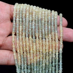 Cuentas facetadas de prehnita AAA de 4mm-5mm, prehnita verde natural, piedra semipreciosa, cuentas sueltas cortadas a mano para la fabricación de joyería. - Product Image 5