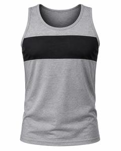 Débardeur Homme Uni à Blocs de Couleurs Col Rond Sans Manches Sportif Tricoté Respirant 100% Polyester Faible MOQ - Product Image 2