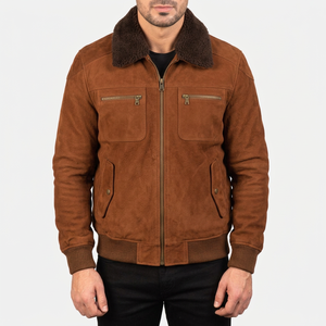 Vestes en cuir suédé véritable sur mesure pour les marques de mode, commande en gros, construction doublée en cuir suédé souple. - Product Image 6