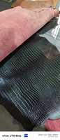Cuir de veau véritable gaufré, texture crocodile, anti-boulochage, feuilles de couleur personnalisée pour sacs, chaussures, sellerie et artisanat
