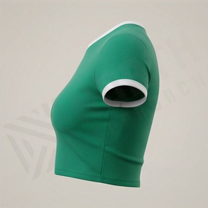 เสื้อครอปท็อปผ้าฝ้ายสีตามสั่งสำหรับผู้หญิง คุณภาพพรีเมียม เสื้อยืดสตรีทแวร์ออกกำลังกาย ฟิตเนส แอคทีฟแวร์ - Product Image 3