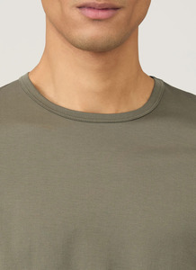 Men's Olive <b>Green</b> O-Neck Short Sleeve Cotton T-<b>Shirt</b> Regular Fit Casual Jersey Knit Solid Color Blank Design - Product Image 5
