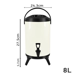 SOGA Contenitore Termico per Bevande da 8L in Acciaio Inox, Dispenser Durevole per Bevande Calde e Fredde, Bianco - Product Image 4