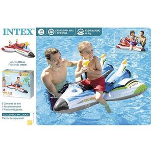Gommone gonfiabile Intex Airplane Float 117cm per bambini e adulti, gioco acquatico con pistola a spruzzo - Product Image 1