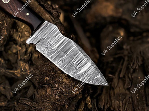 มีดเดามัสกัสสตีล ใบมีดคงที่ สำหรับตั้งแคมป์และล่าสัตว์ ด้ามไม้โรสวูด ใบมีดทรงดรอปพอยต์ ด้ามจับแบบฟูลแทง ความยาวรวม 203 มม. รองรับ OEM/ODM - Product Image 3