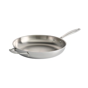 Stainless Steel Frying Pan Round Minimalist Design Durable Hand Wash Only <b>For</b> Gas And <b>Induction</b> Cooker - Product Image 1