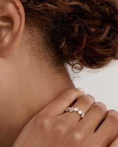 แหวนทองคำแท้ 14K สำหรับผู้หญิง ทรง Eternity ประดับเพชร Emerald Cut แบบ Lab Grown สไตล์ East West สำหรับงานแต่งงานหรือเป็นเครื่องประดับแทนคำมั่นสัญญาสำหรับเจ้าสาว - Product Image 6