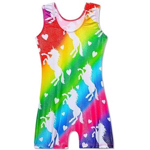 Girls Floral Print <b>Leotard</b> <b>Shorts</b> Set Gradient Color <b>Gymnastics</b> Dance Workout Outfit Lightweight Breathable Casual Fit - Product Image 6