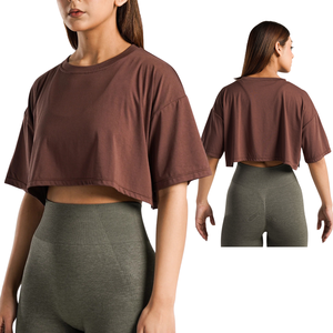 T-shirt court surdimensionné personnalisé OEM pour femme, manches courtes en coton, collection été, marque privée, streetwear, fabrication en usine - Product Image 1