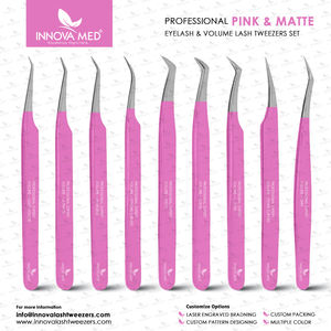 Colección de Pinzas Profesionales de Precisión Antiestáticas para Extensión de Pestañas, Acabado Multicolor: Arcoíris, Titanio, Oro, Plata, Blanco Mate - Product Image 3