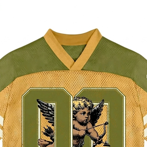 Camiseta de malla con cuello en V estilo boxy Glory Custom, nueva camiseta gráfica de estilo vintage a la moda para uso unisex en la calle y informal. - Product Image 3