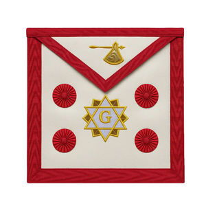 Delantal Ceremonial de los Caballeros Templarios del Rito Escocés de Grado 32, Delantal Personalizado Bordado con Escuadra y Compás - Product Image 1