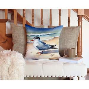Tern Resting Machine Washable <b>Outdoor</b> Indoor Decorative Throw <b>Pillow</b> 14Hx14W for Couch Bed or Patio - Product Image 3