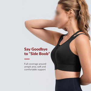 Revolutionary Zip-Front Sports <b>Bra</b> for High Impact Training Maximum Support and Comfort in Solid Black - Product Image 5