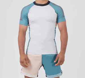 Men's White Blue <b>Raglan</b> Sleeve Quick Dry Slim Fit O-Neck T-Shirt Casual Sport <b>Top</b> - Product Image 4