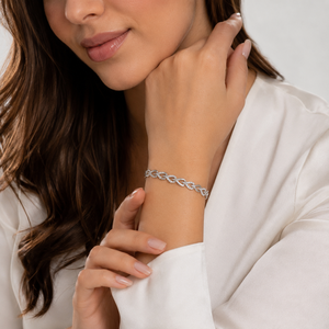 Pulsera de Eslabones con Corazón de Plata de Ley 925 para Mujer, Joyería Elegante de Amor, Regalo Personalizado OEM ODM - Product Image 5