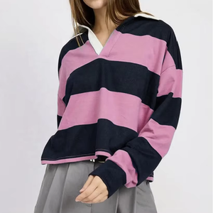 เสื้อโปโลสองสีสำหรับผู้หญิง เสื้อโปโลผ้าตาข่ายระบายอากาศ เสื้อโปโลผ้าฝ้ายป้องกันขนร่วงสำหรับผู้หญิง เสื้อโปโลผู้หญิงกันยับ - Product Image 6