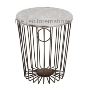<b>Square</b> Design Metal & Marble <b>Side</b> <b>Table</b> Gold Color Antler Shape Base With Marble Top Designer Living Room Decor Supplies - Product Image 5