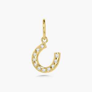 จี้รูปเกือกม้าเพชรแล็บโกรว์ทองคำแท้ 14k 18k ขายส่ง ของขวัญสำหรับผู้หญิง เสริมโชคลาภ ป้องกันภัย - Product Image 3