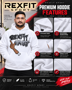 Men's <b>White</b> Pullover <b>Hoodie</b> Graphic Heavyweight Fleece <b>Oversized</b> Streetwear Sweatshirt Custom OEM Wholesale Casual Apparel 100% - Product Image 3
