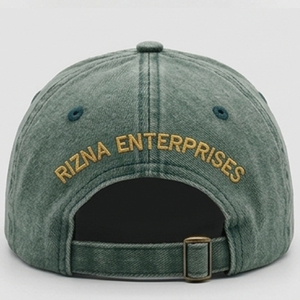Gorra de Béisbol RIZNA de Mezclilla Twill, 6 Paneles, Ajustable, Unisex, Estilo Casual Vintage, Lavada, con Logotipo Bordado en 3D en el Panel Frontal, Azul, Algodón, Metal - Product Image 5