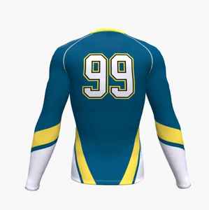 T-shirt de compression à manches longues pour homme personnalisé, numéro 99, impression par sublimation, séchage rapide, polyester, haut de sport - Product Image 1