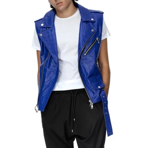 Best Style Genuine <b>Leather</b> <b>Vests</b> for <b>Men</b> High Quality Breathable Motorcycle Biker Outerwear Custom Logo Fashionable Winter - Product Image 2
