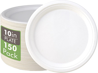 Boîte à nouilles compostable, jetable, imperméable, robuste, 10 pouces, 100% bagasse naturelle, biodégradable, écologique, de qualité alimentaire