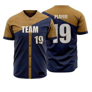 Maillot de baseball personnalisé pour homme, manches courtes, impression sublimée, polyester anti-humidité, uniforme adulte, coupe régulière, numéros d'équipe - Product Image 5