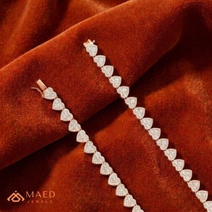 สร้อยคอรูปหัวใจประดับมอสซาไนต์สุดหรู ชุบทองคำชมพู 18K พร้อมสายเทนนิส ของขวัญเครื่องประดับเจ้าสาว สไตล์ฮิปฮอปสำหรับผู้ชาย งานแต่งงาน สง่างาม สวยงาม เหมาะสำหรับใส่ทุกวัน - Product Image 5