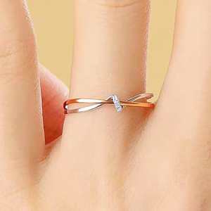 Hallmark Silver Twin Knot 18K Gold Plated <b>Ring</b> Resizable Wedding Band for <b>Couples</b> - Product Image 1