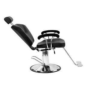 Poltrona da Barbiere Professionale con Capacità 150kg, Rivestimento in Pelle PVC, Pedale Placcato in Ferro, Braccioli in ABS, Poggiatesta in Ferro Placcato 680 - Product Image 6