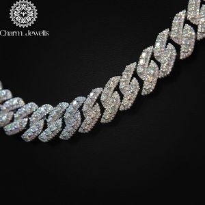 สร้อยคอ Charm Jewells แบบ unisex ประดับเพชรโมอิสซาไนต์ทรงกลมเจียระไนแบบ Brilliant Cut ดีไซน์เรขาคณิต ชุบทอง 14K เงินแท้ 925 รับรองโดย IGI สไตล์ฮิป - Product Image 3